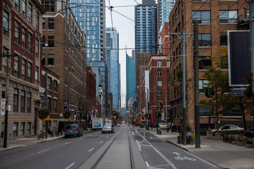 A photo showing Adelaide and Spadina