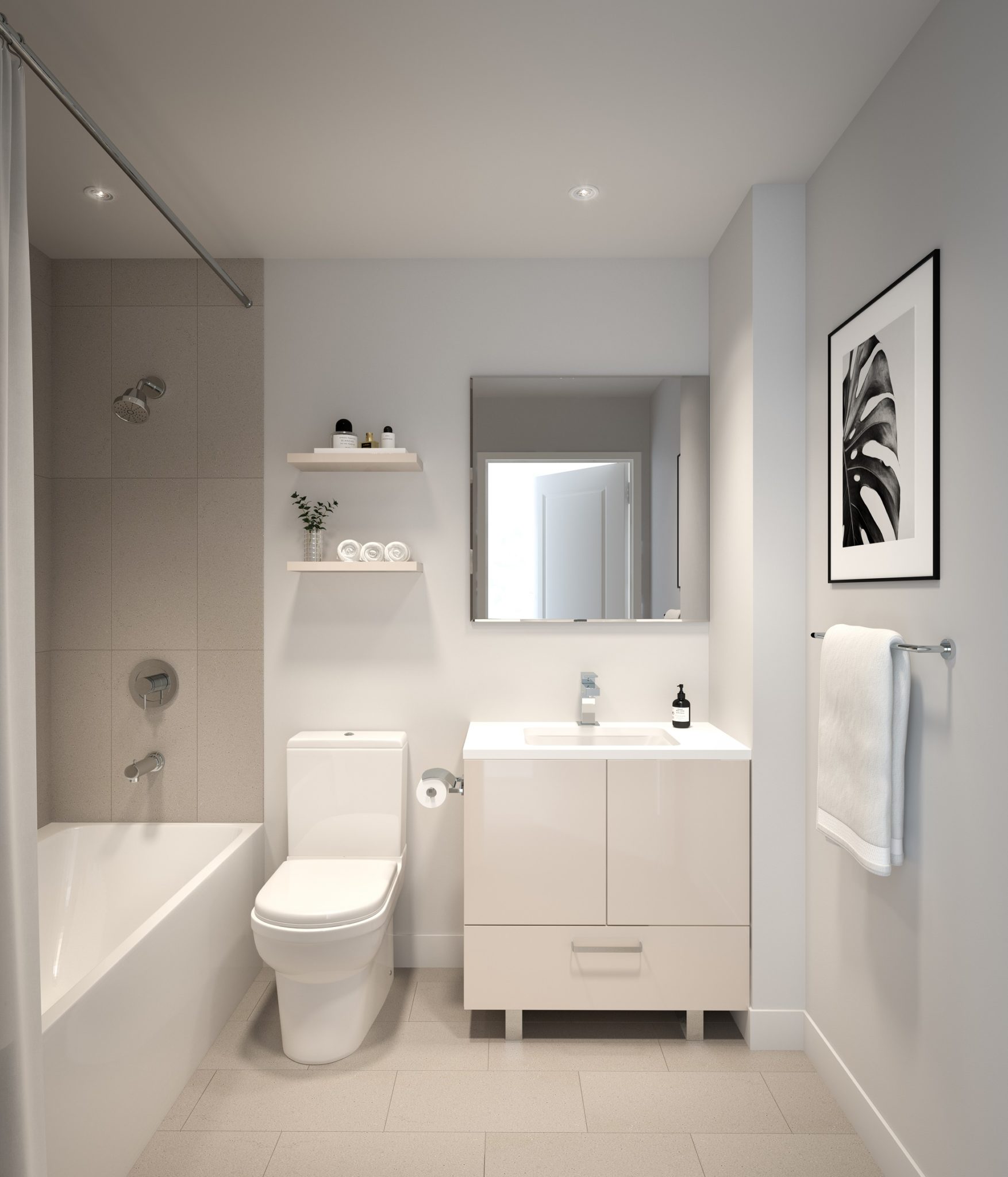 Image showing white bathroom, tub, and shower (as a result, hence, consequently, therefore, in conclusion seems like, maybe, probably, almost most of all)