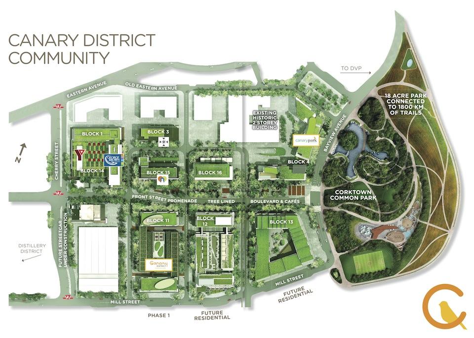 Site plan for Canary District condos