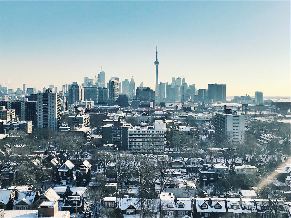 Photo of Toronto in winter market.