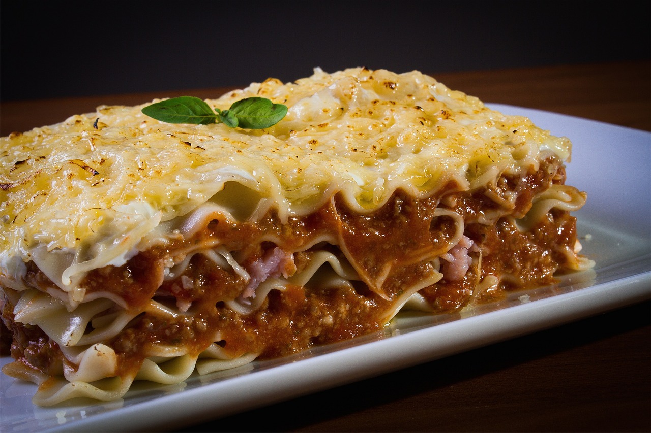 Close up of lasagna looking so delicious