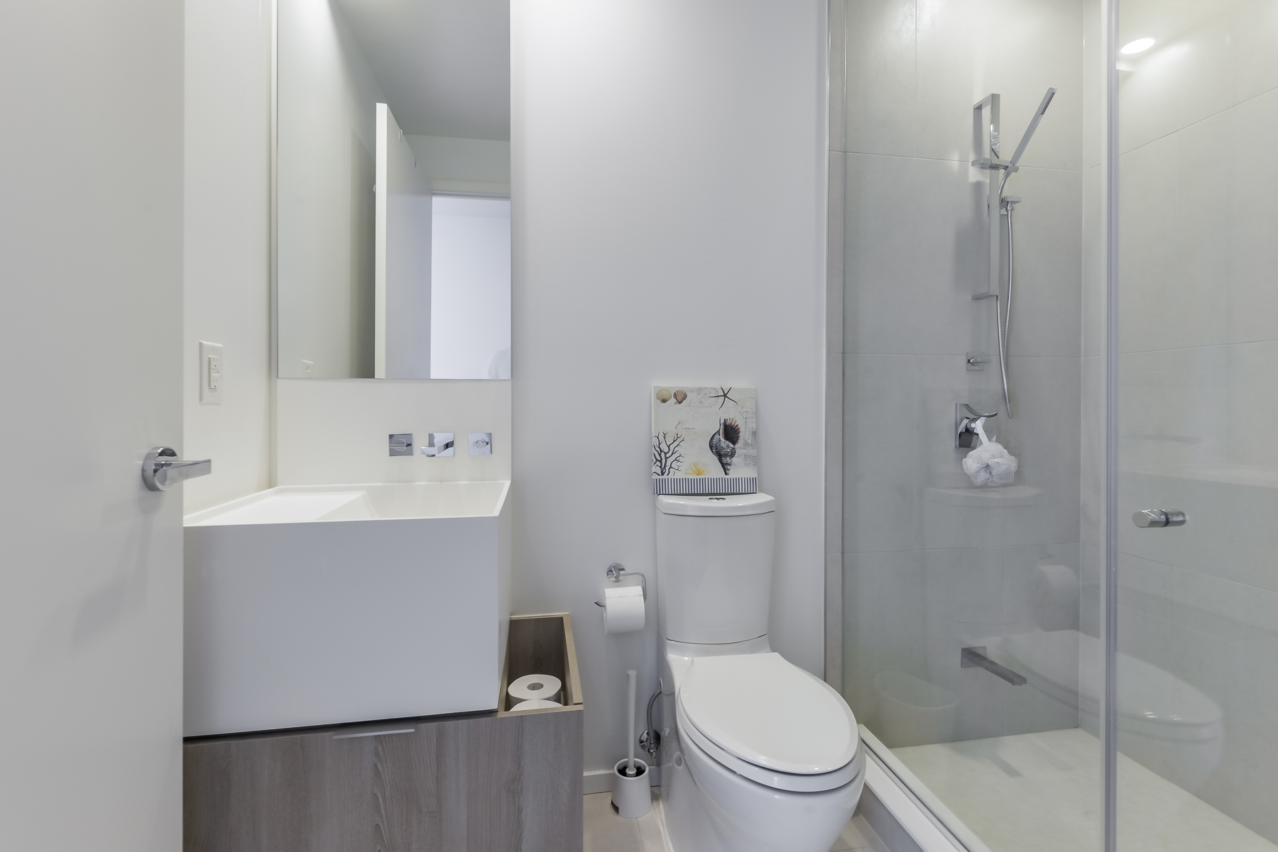 2nd washroom with walk-in shower - 1 Bloor St E Unit 310 Toronto.