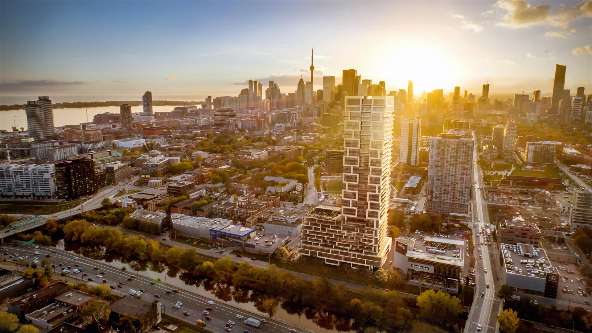 Rendering of River and Fifth Condos on 5 Deffries St, Toronto.
