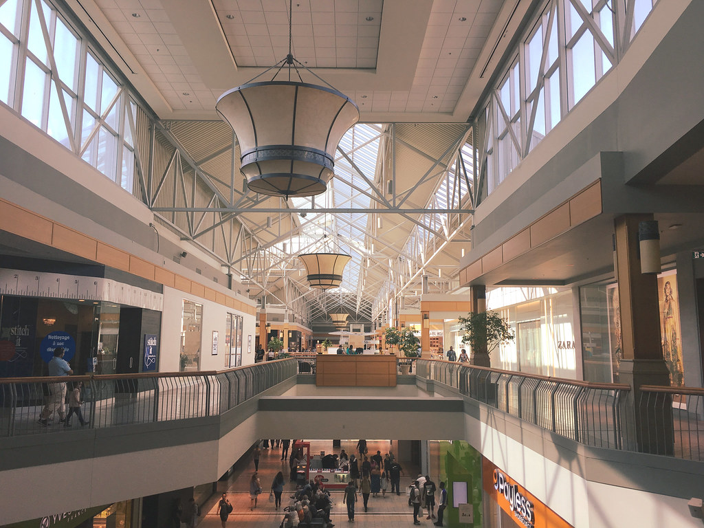 Shops and pathways at CF Fairview Mall in North York, Toronto.