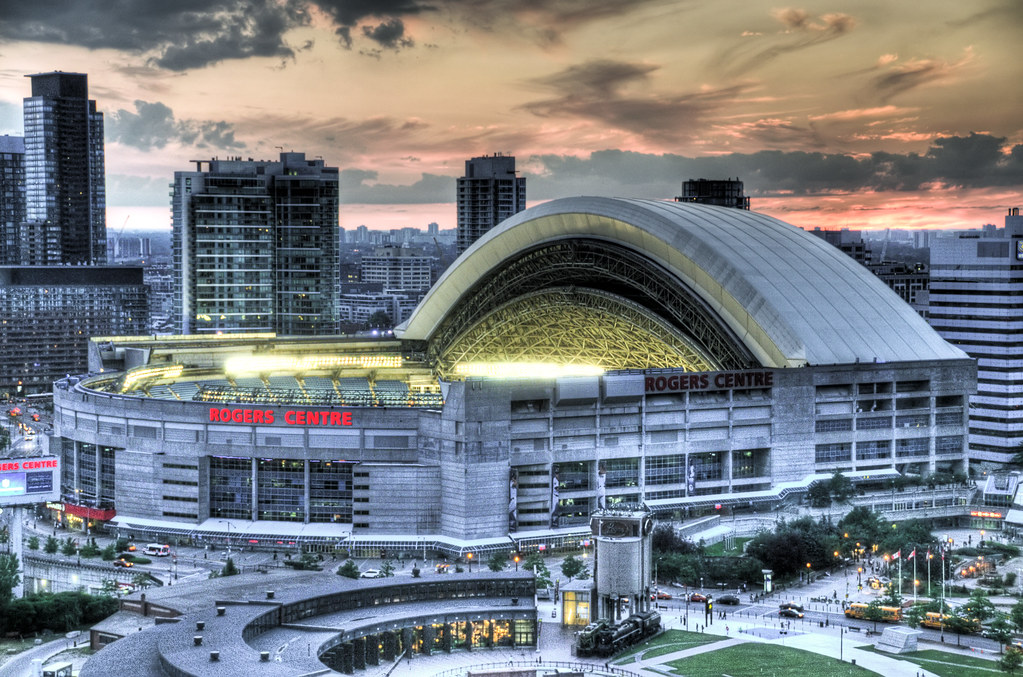 Photo of Rogers Centre with dome open.