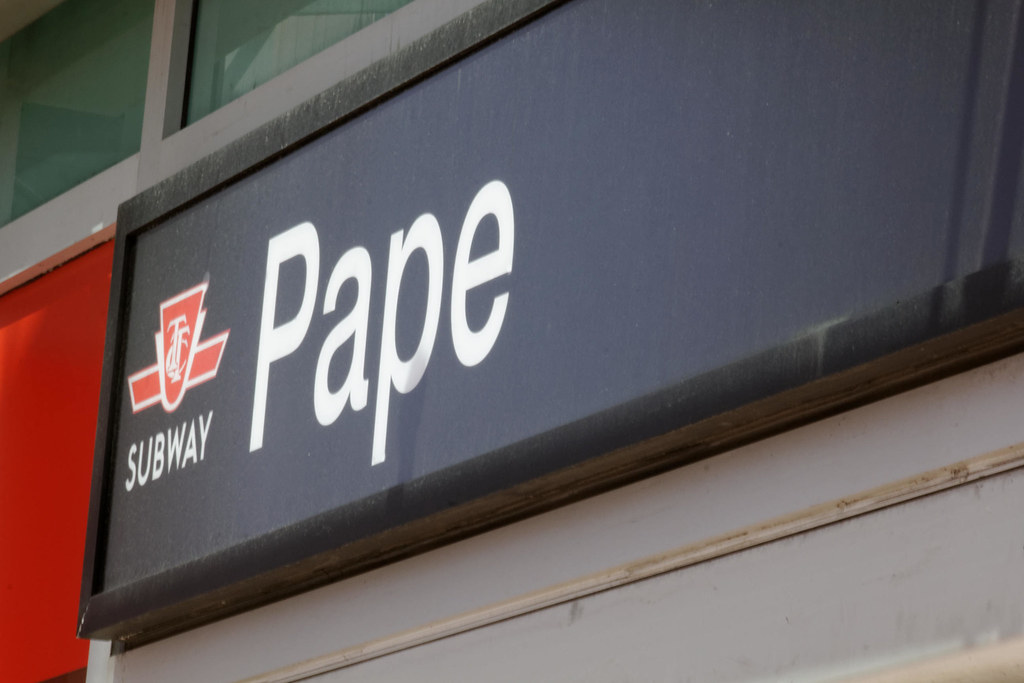 Pape subway station in Toronto.