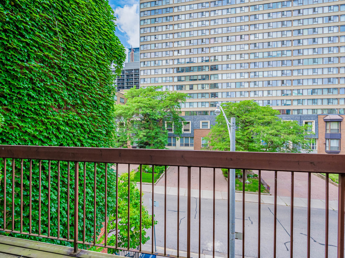 49 Granby Street Balcony with greenery 17 49 Granby St terrace with ivy-covered wall.