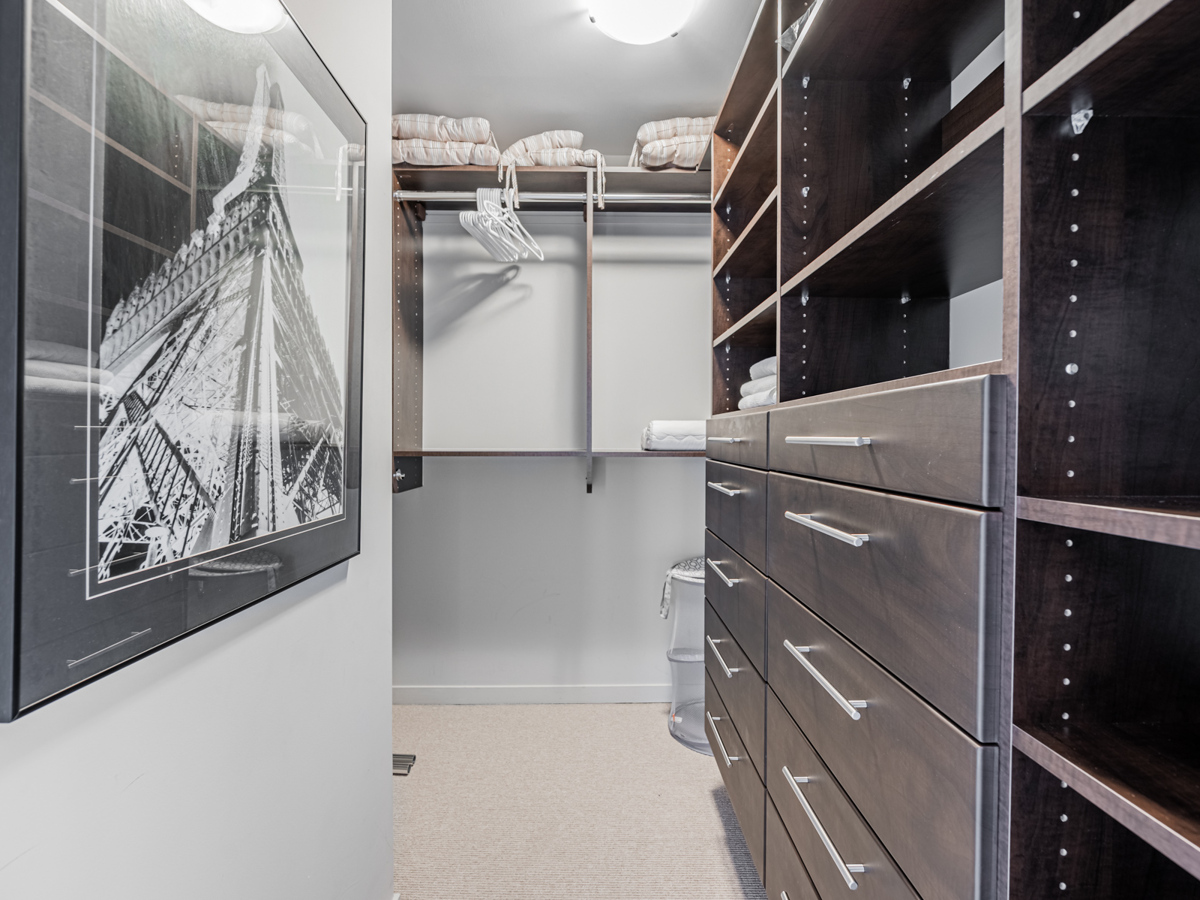 Large Walk-in closet with shelves and drawers.