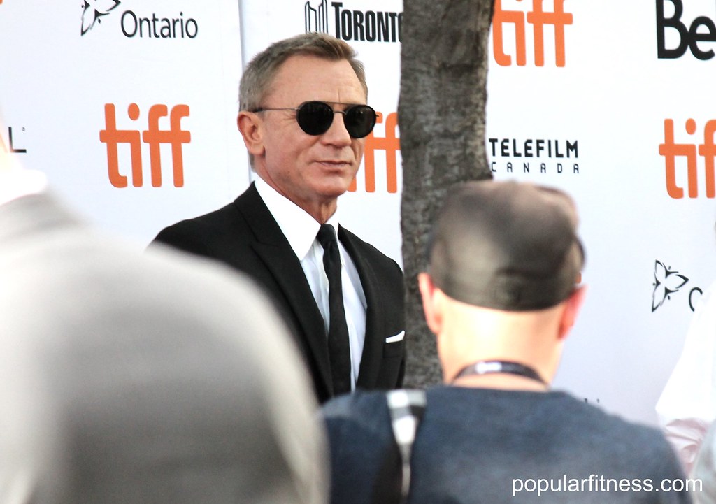 Actor Daniel Craig posing for cameras at Toronto International Film Festival.
