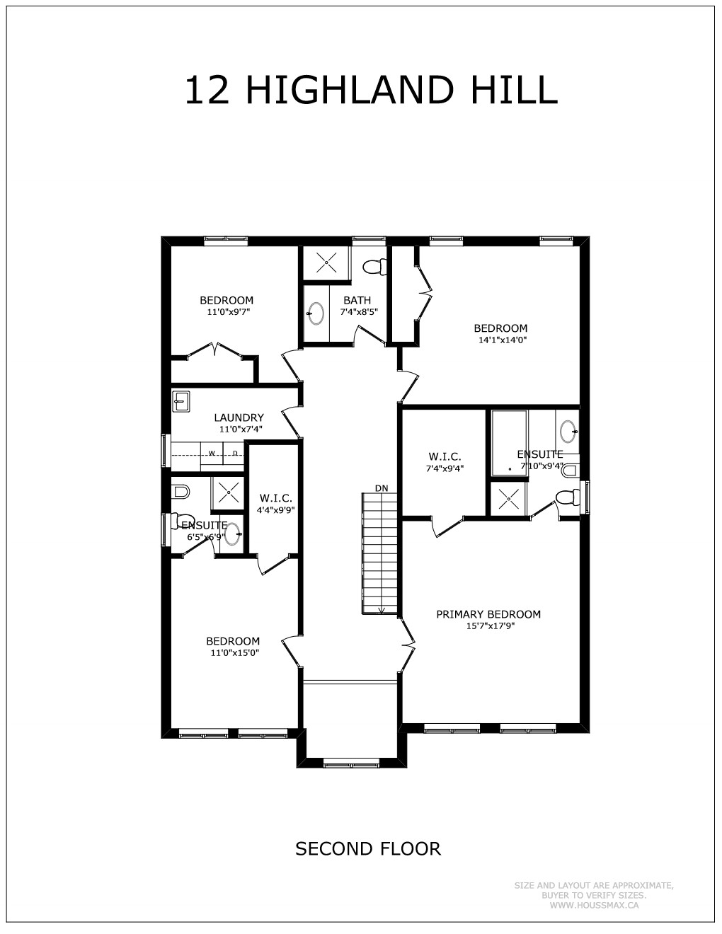 12 Highland Hill Floor Plan - Second Floor
