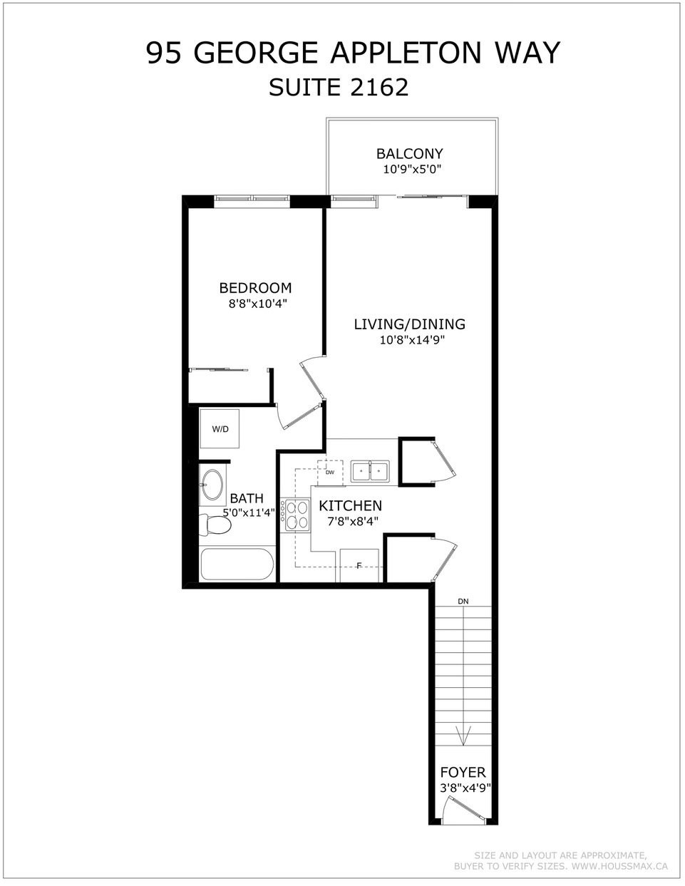 Floor plans for 95 George Appleton Way Unit 2162.