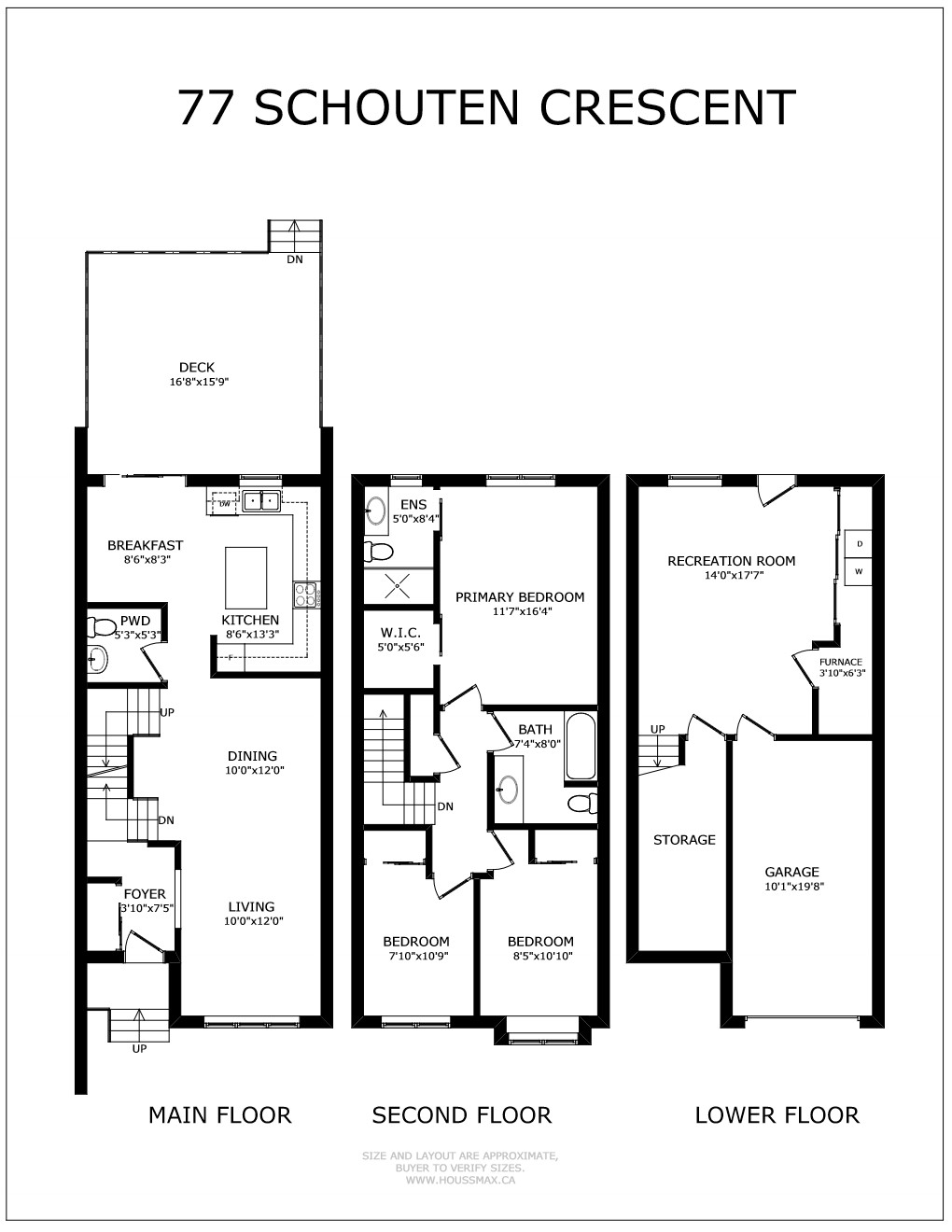 24. 77 Schouten Crescent Floor Plans Floor plans for 77 Schouten Cres